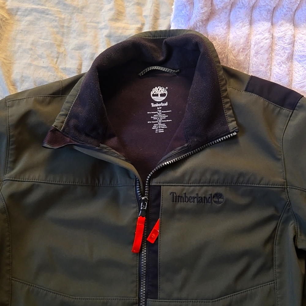 Timberland green rain jacket